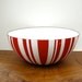 Catherineholm Enamel Bowl Red and White Striped Danish Mid Century Home Decor 9.5" LARGE