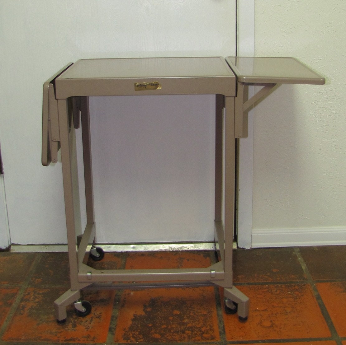 Vintage industrial metal typewriter stand by ChaseAndScoutDesign