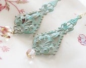 Verdigris Earrings... "Every Flower Stares and Watches"