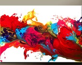 Abstract Art Print 24" Matted Contemporary Rainbow Wall Art Prints by Destiny Womack  - dWo - The Journey to Heaven