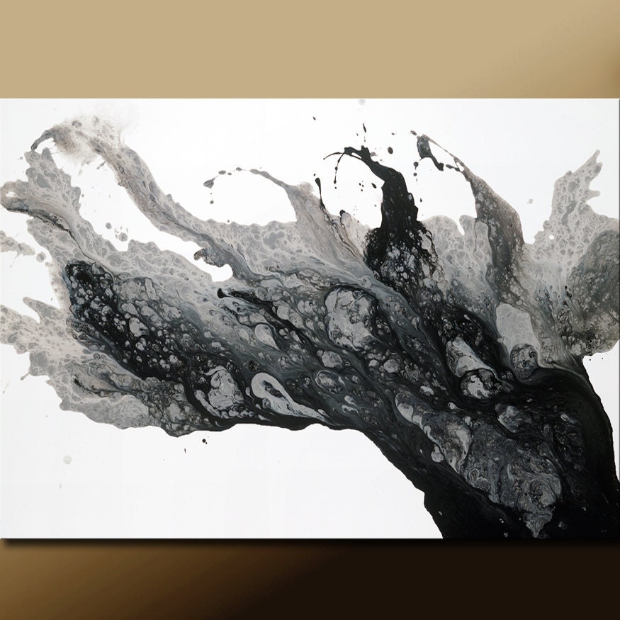 Silver Abstract Art Print Contemporary Abstract Fine by wostudios