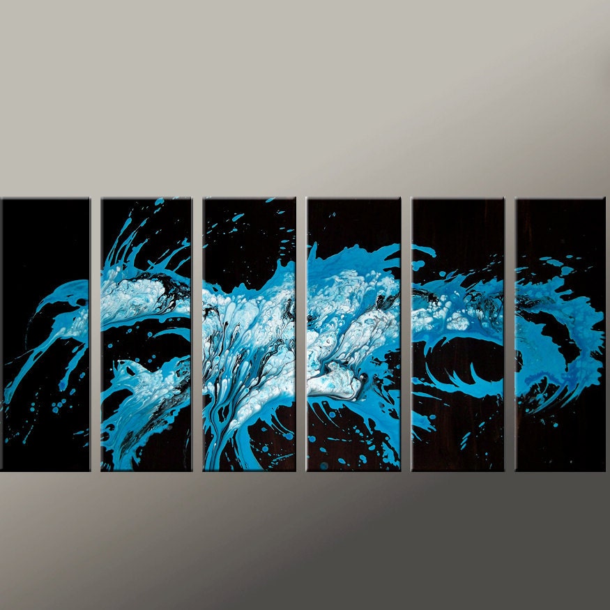 Abstract Art Paintings - Huge Custom Made Modern Fine Art Painting by Destiny Womack- dWo - GIANT 60x30