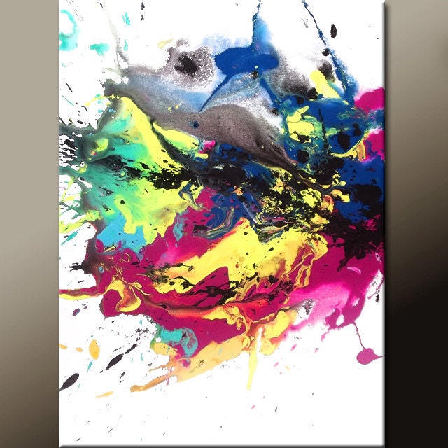 Original Abstract Canvas Art Painting 18x24 Contemporary Modern Original Art by Destiny Womack - dWo - Nebula