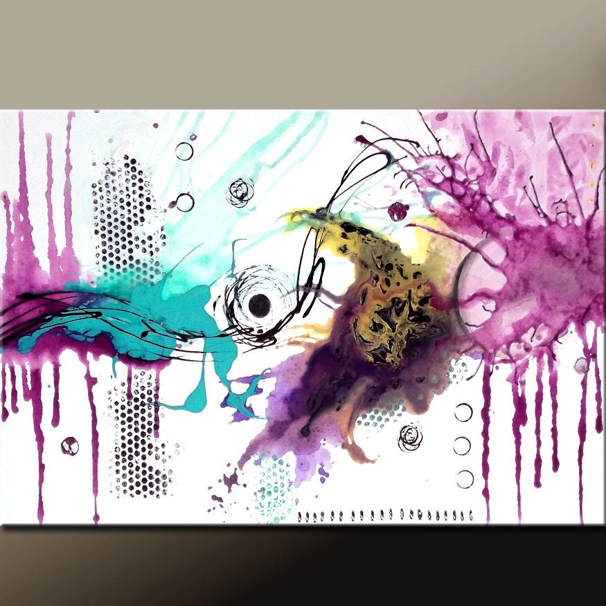 Abstract Canvas Art Painting 36x24 Original Contemporary Paintings by Destiny Womack - dWo - Lost in the Moment