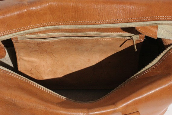 Vintage His or Hers Thick Leather Weekend Bag