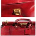 Italian leather candy apple red weekend travel bag