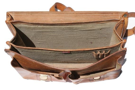 Vintage BREE Tan Leather His or Hers Briefcase