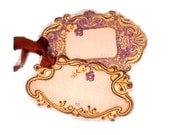 Paris Gift Tags Circa Paris 1900 Parisian Art Nouveau Vintage Purple and Orange