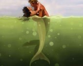 mermaid art , mermaid print, painting, fantasy art, sirens of the sea. selkie,  Dance of the Mers.