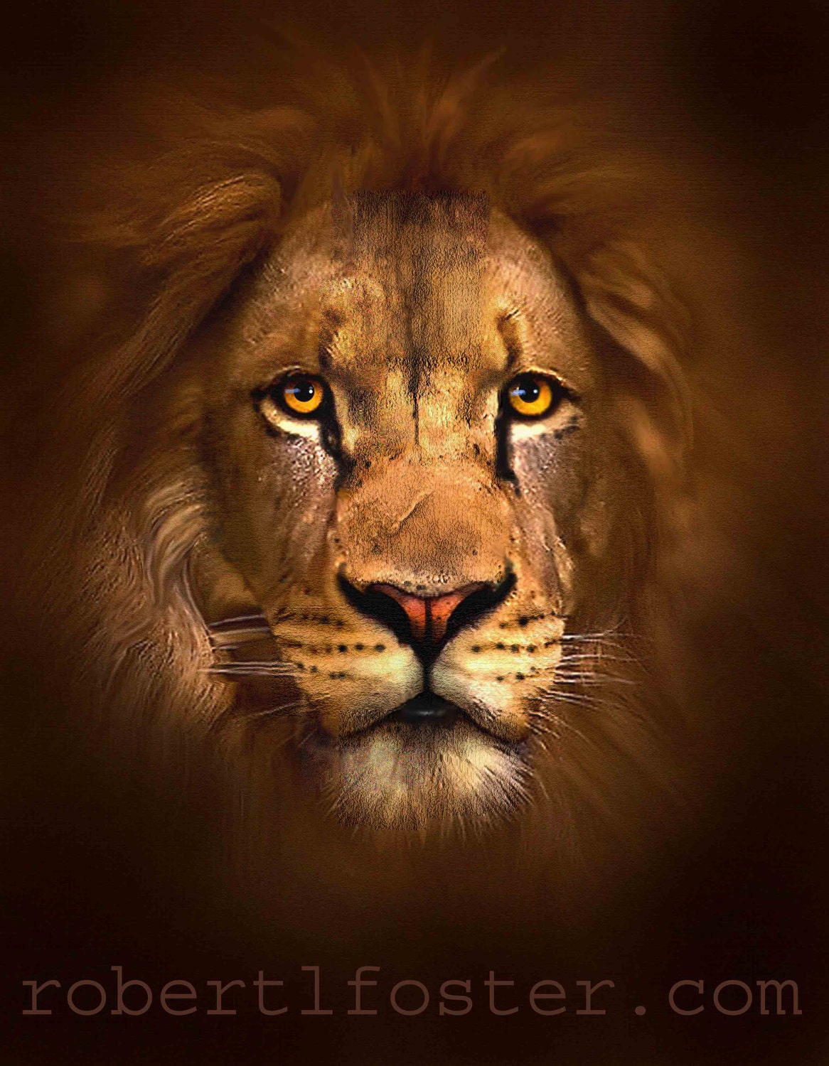 lion art print wildlife art SCAR FACE narnia, judah, aslan leo from my painting