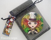 Lady Hatter 3.5 inches Pinback Button Badge