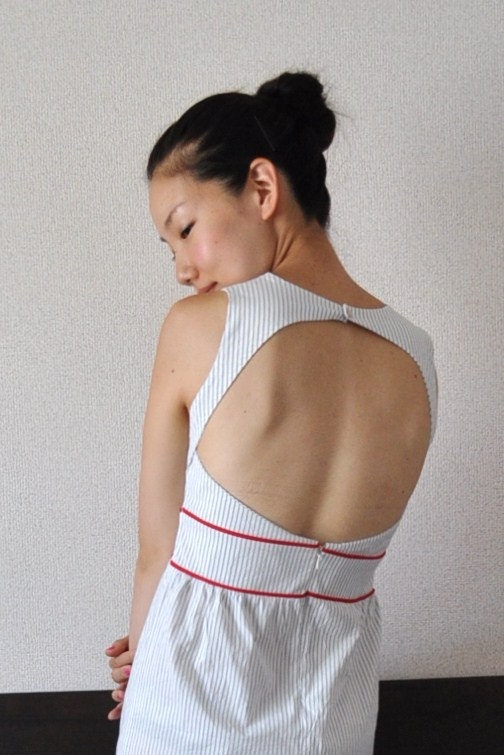 Nautical Back Cut Out Dress