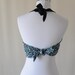 Blue Tiny Floral Cutout Bralet - Halter Neck - Peek-a-boo - Cropped Top - S