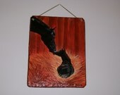 Mare and Foal ( A  Mothers Love) hand painted slate