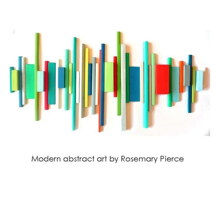 Modern Abstract Geometric Wall Sculpture - 32x16 -   by Rosemary Pierce