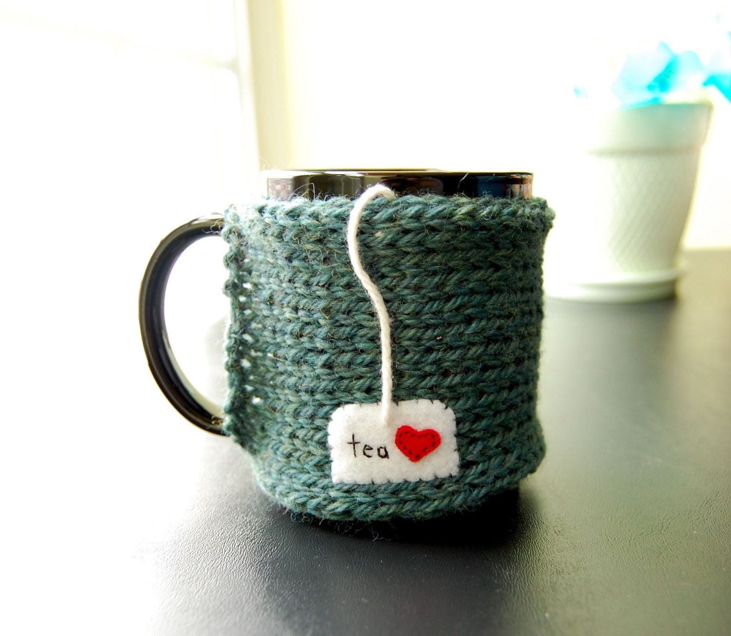 Tea Love Mug Cozy Knitted Chai Cup Cosy