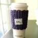 Latte Paper Cup Cozy - Personalized Purple Crocheted Cosy
