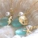 Bridesmaid Gift Set, 3 Starfish Necklaces, Chalcedony, Pearl, Sand Dollar, Starfish, Seahorse Charms, Gold fill, Beach wedding, Seashells