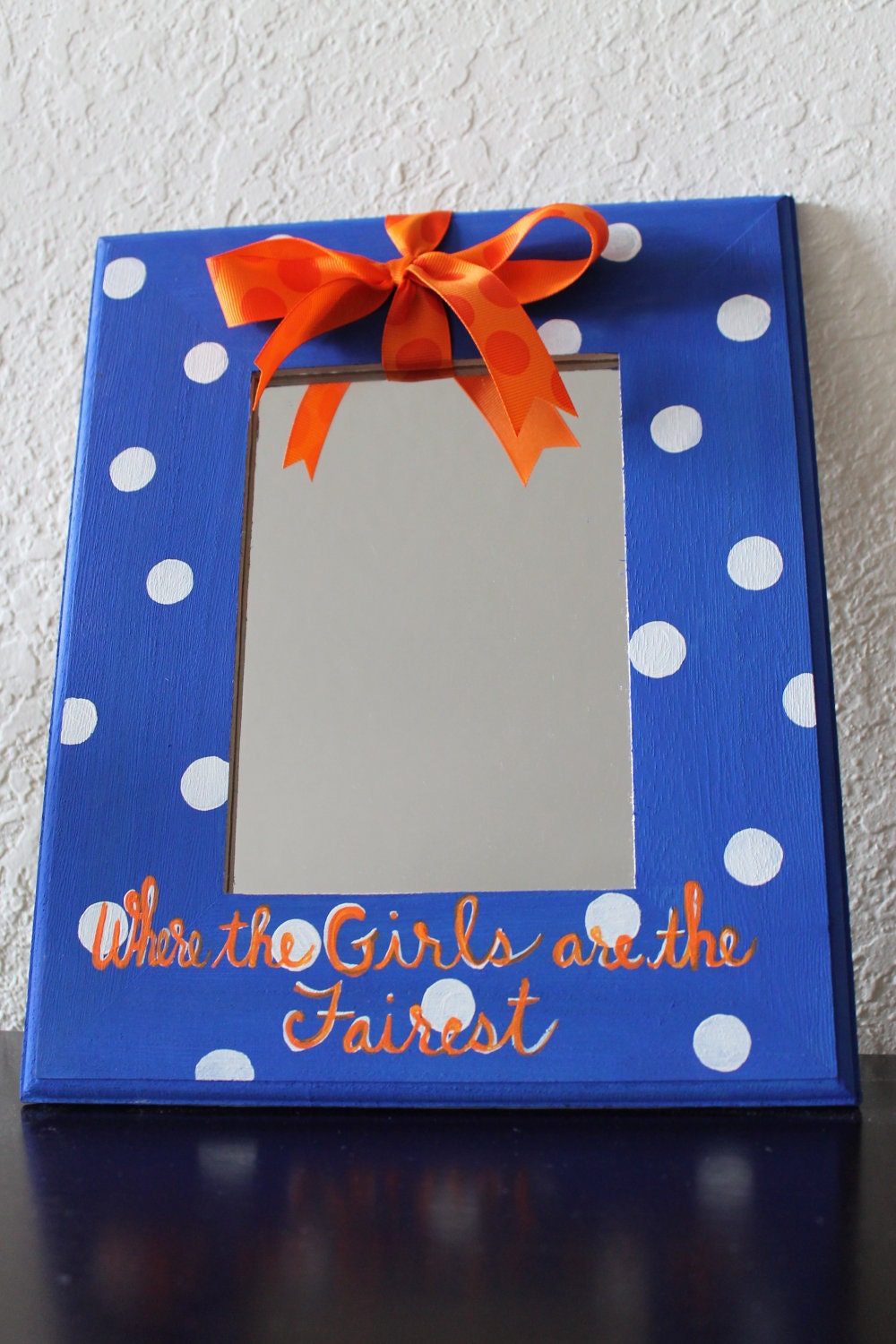 Florida Gators "Where the Girls are the Fairest"  Dots Hanging Mirror