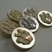 6 Large Gold Metal Coat of Arms Shank Buttons