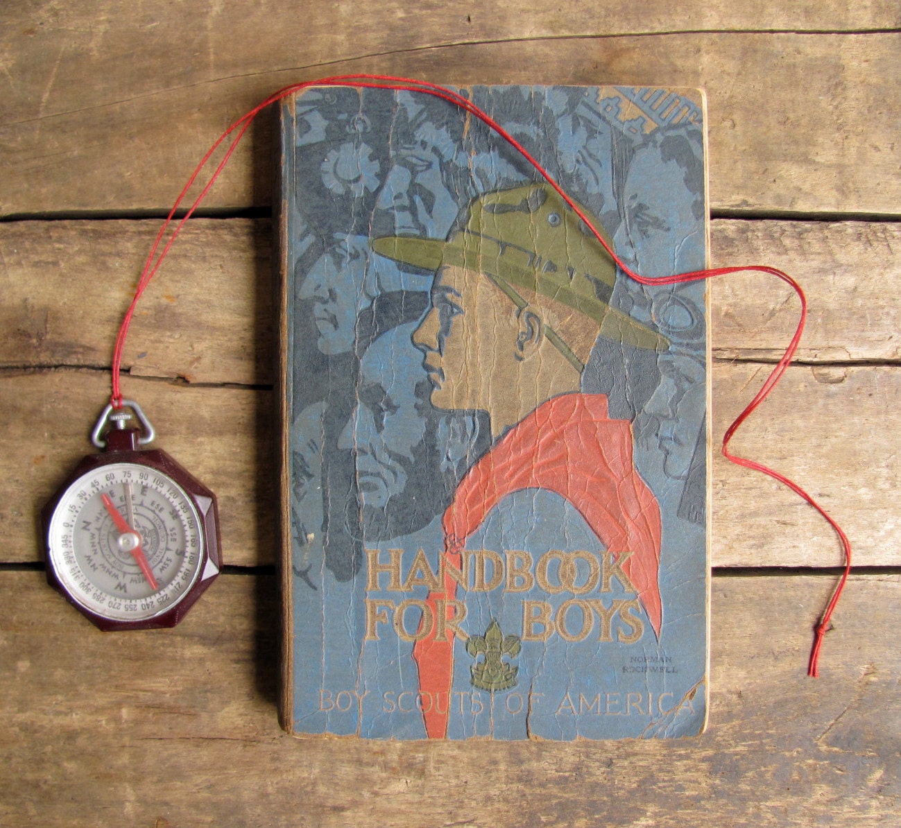antique c. 1920s-1930s Boy Scout manual // Revised Handbook for Boys 3rd Edition