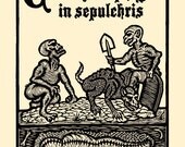 Ghouls Pickman's Model woodcut print Necronomicon page