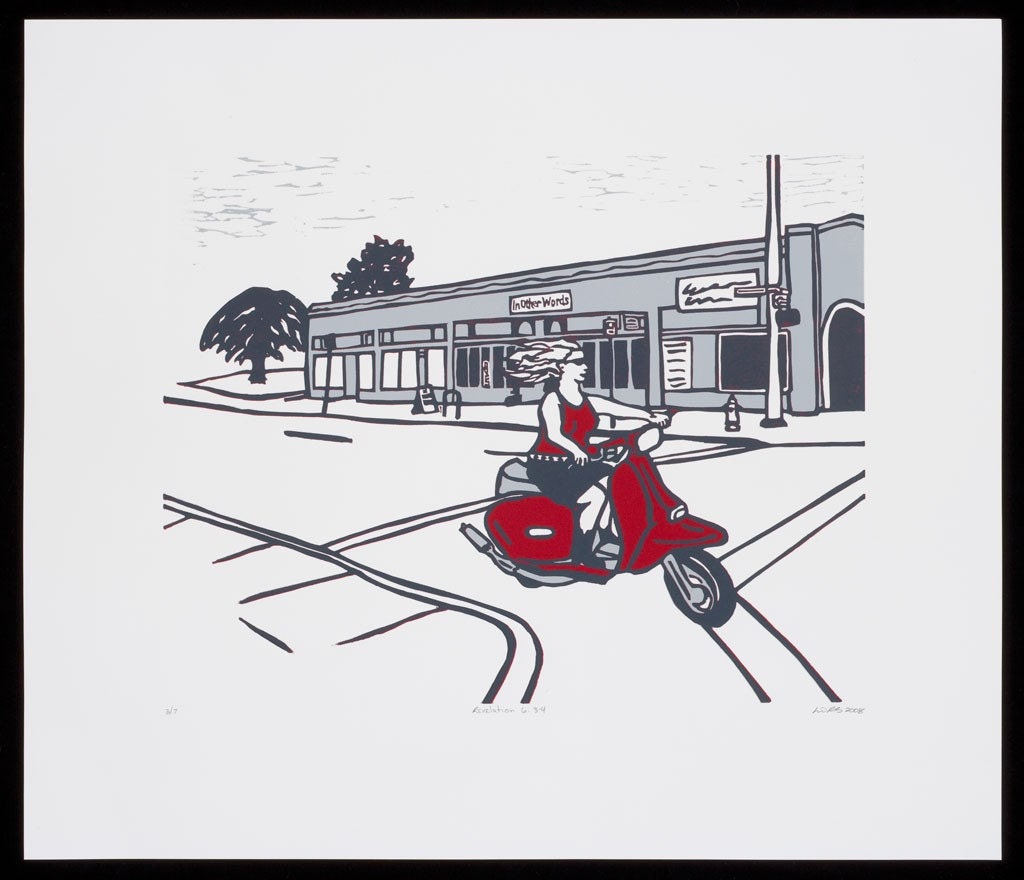 Revelation 6 3-4, The Four Portlanders of the Apocalypse Red Rider woodblock print