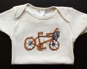 ON SALE - Organic Cotton Bicycle Baby Onesie - One-piece