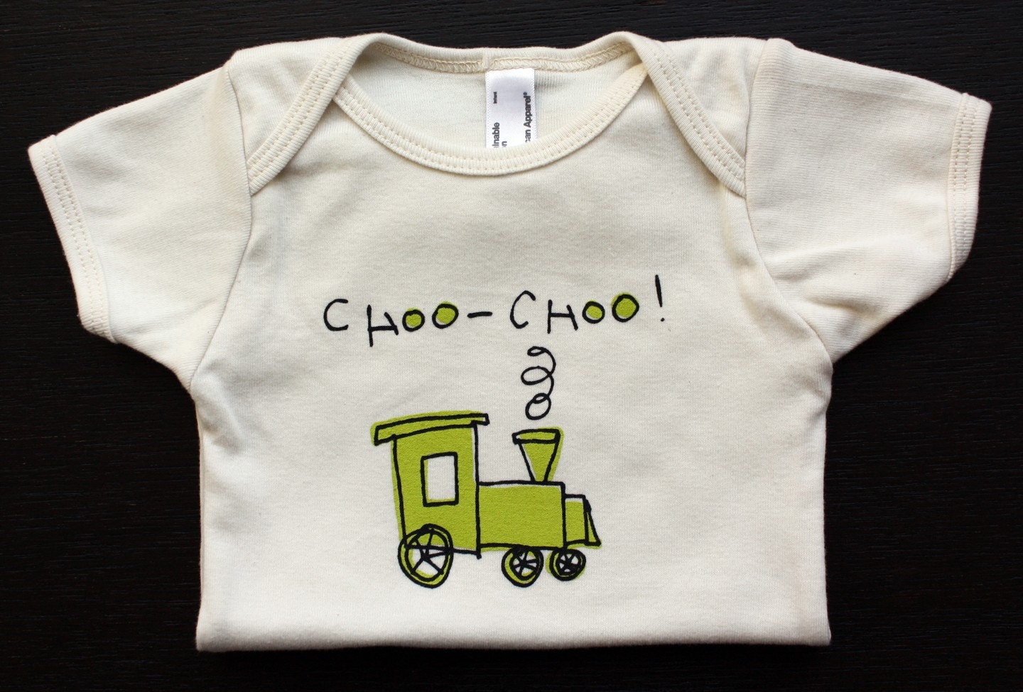 Organic Cotton Choo-Choo Train Onesie