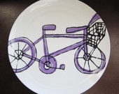 Melamine Bicycle Plate in Purple and Black