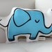 Blue Elephant Pillow