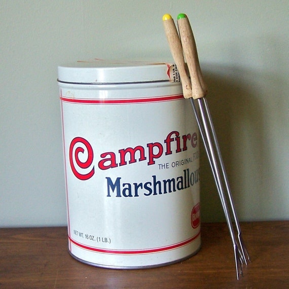Vintage Campfire Marshmallow Tin For Storage By Jollytimeone
