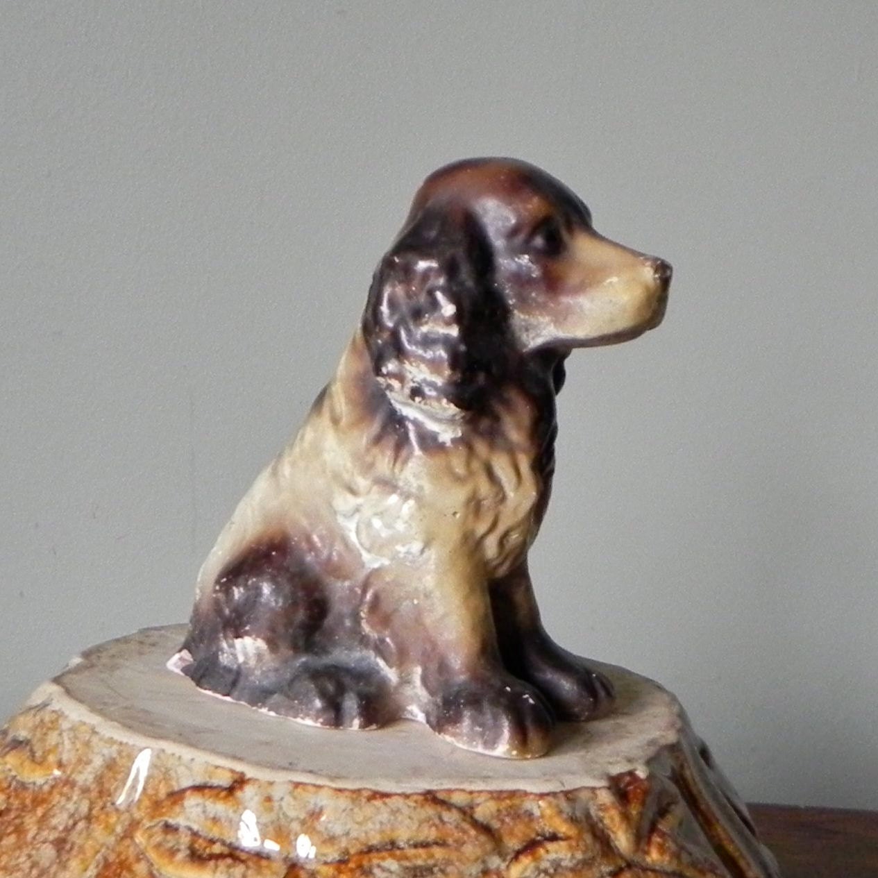 Chalk ware cocker spaniel dog chalkware
