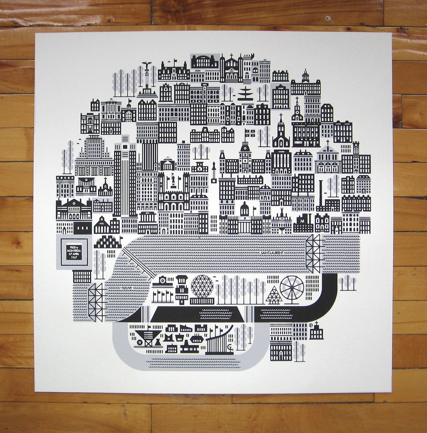 Ville de Montreal on 27 April 1967 Silkscreened Print 4th Ed.