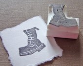 combat boots - hand carved stamp