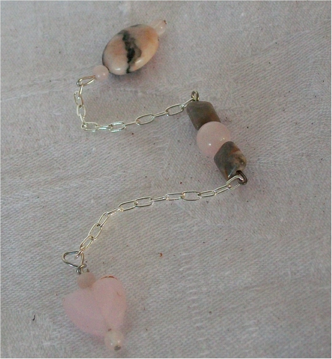 Pendulum, Rose Quartz, Pink Agate Gemstone, Dowsing, Scrying, Metaphysical, Handcrafted