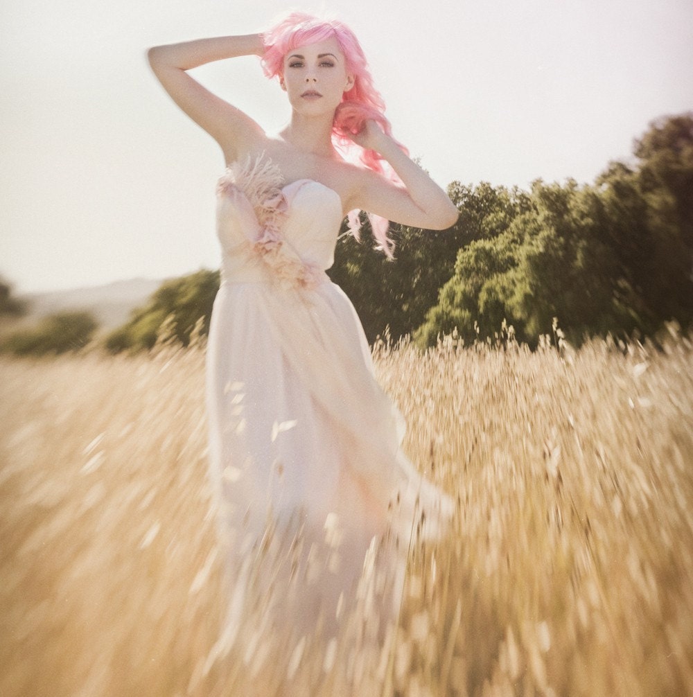 Bohemian Blush Feathers Wedding Gown-Must Have Been the Roses