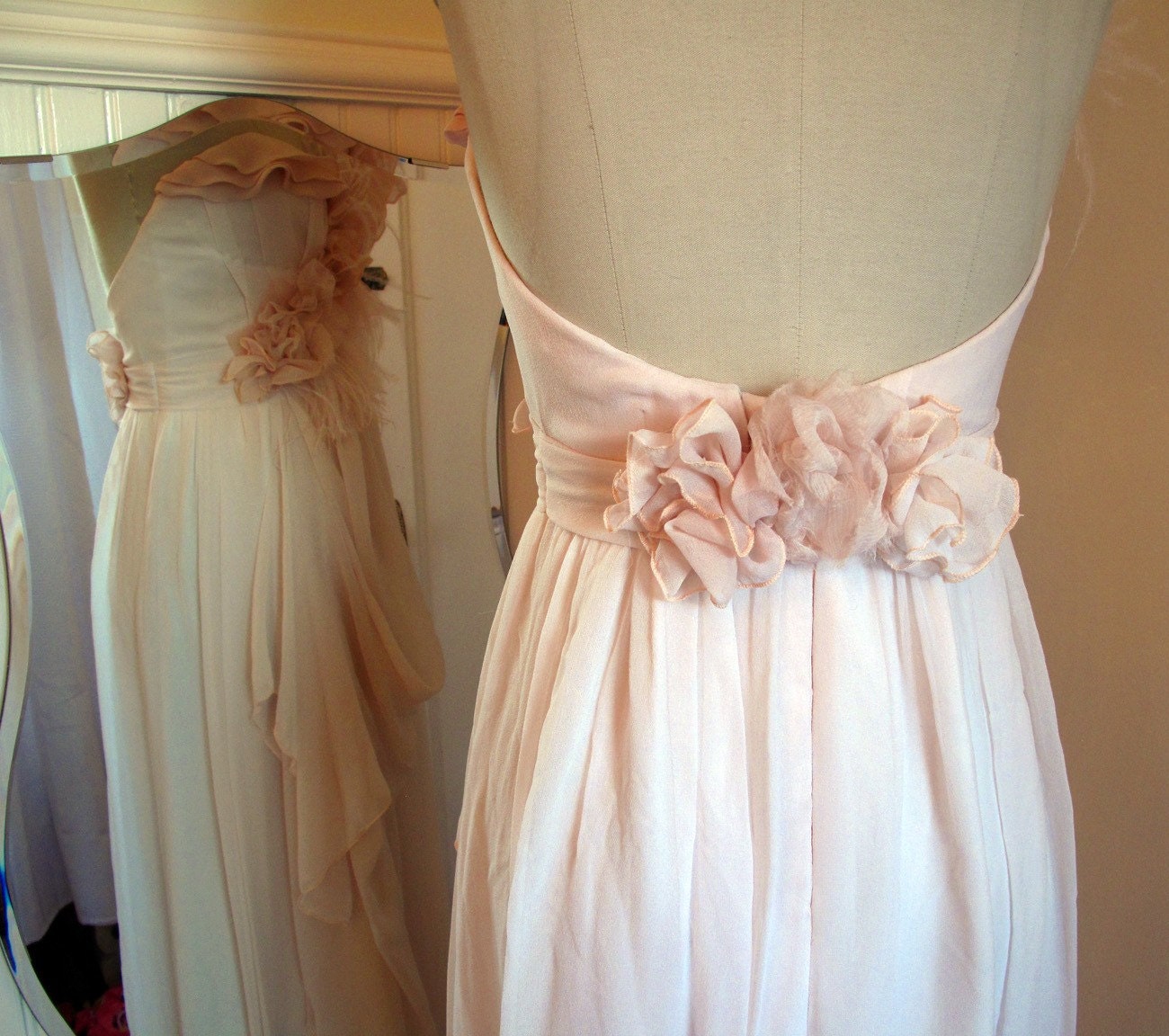 Bohemian Blush Feathers Wedding Gown-Must Have Been the Roses