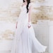 Angels Dance - Snow White Lace Silk Chiffon Wedding Gown Full Princess Ruffle Train