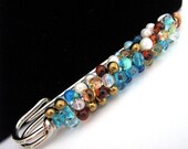 Beaded Shawl Pin - Surf and Sand