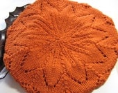 Knit Lacey Beret - Burnt Orange