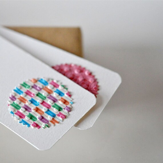 6 Embossed Medallion Gift Tags Warm by 3girlsandagoat on Etsy