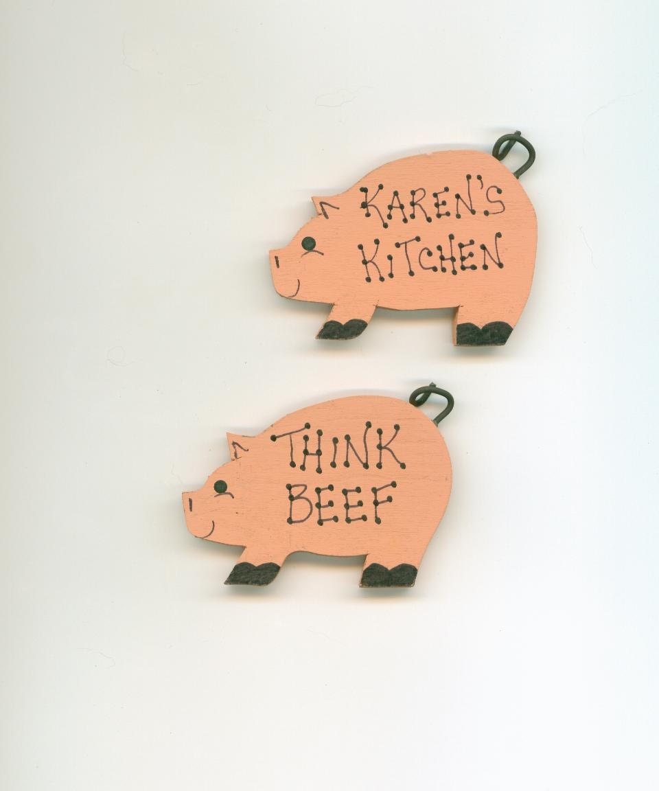 Refrigerator Magnet - ONE Little Piggy - Handpainted - Personalized FREE
