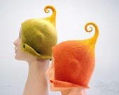 Good mood hats for gnomes/ Handfelted, made of Merino wool, women size MADE TO ORDER - zavesfelt