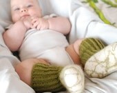Felted baby booties with knitted bootleg 3-6 months, first shoes