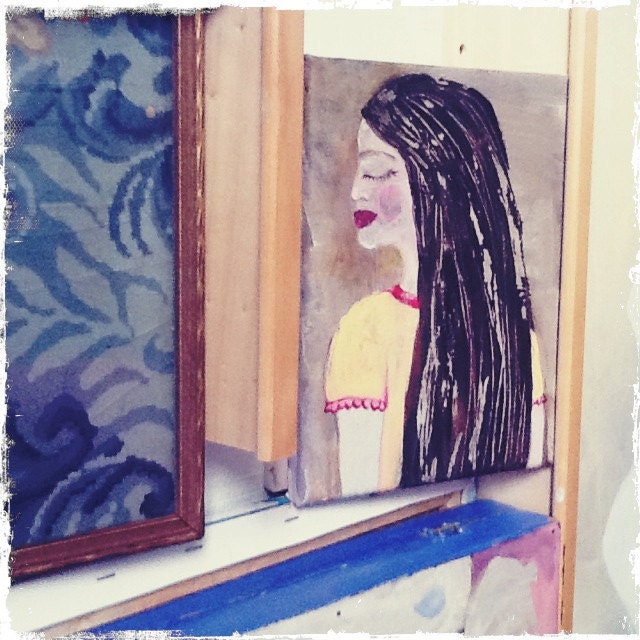 Original portrait painting- 'Betty-Mae, day dreamer'