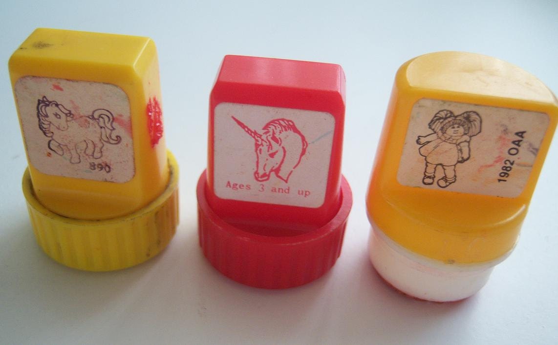 6 80's Toy Character Stamps