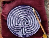 Classical Tracing Labyrinth with velvet sack and tracing stick-Dark Purple Grape