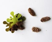 Felt brooch - Fir branch with three pinecones. Winter accessorie for woman.