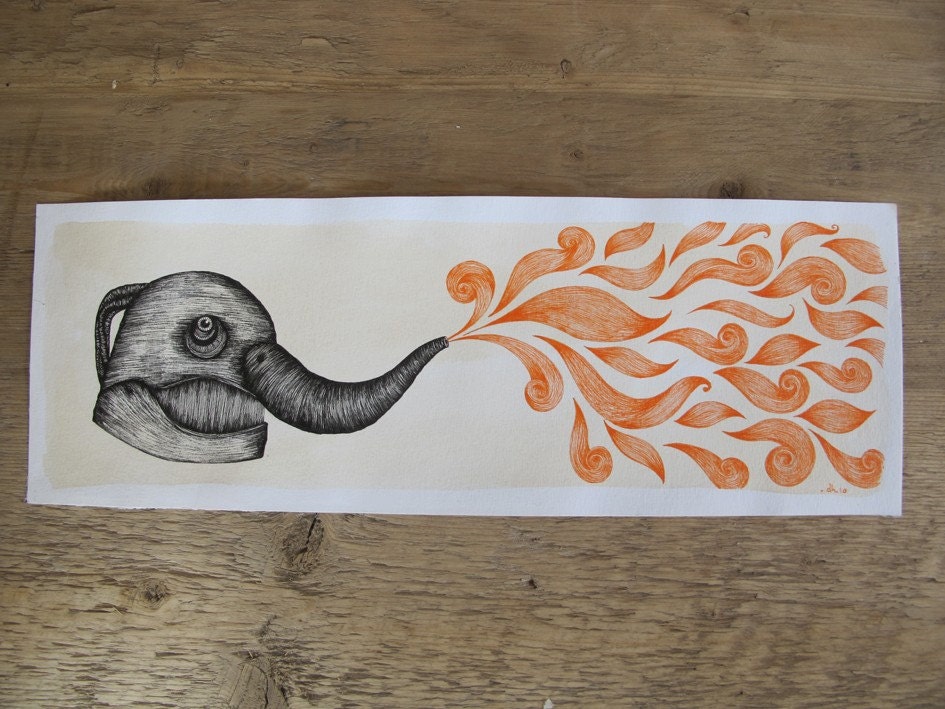 Burning The Entire Midnight Oil Supply (original drawing by Duane Hosein)
